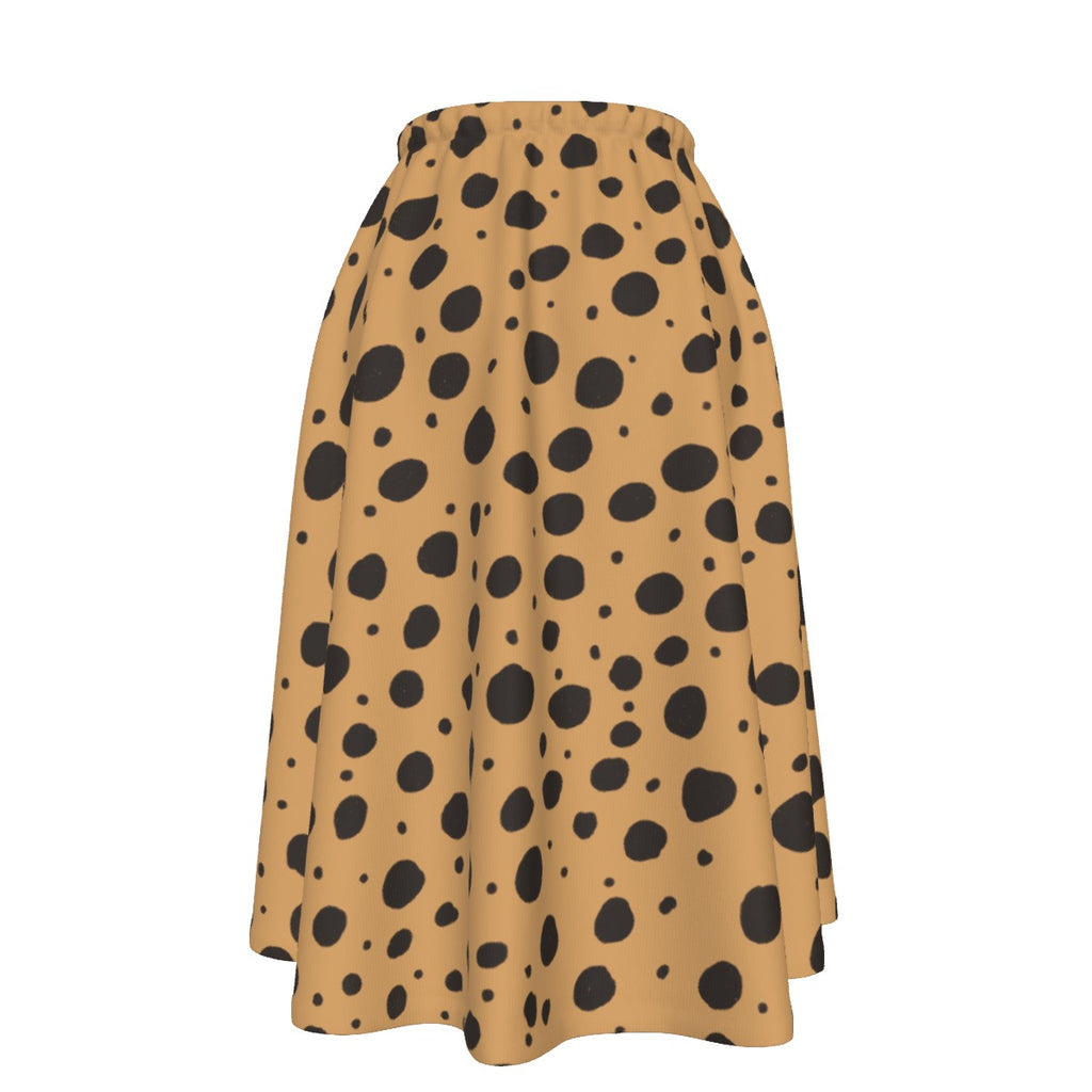 Cheetah Print Women's Long Maxi Skirt With Pockets